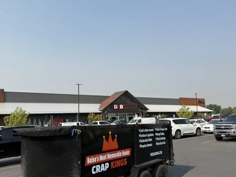 Crap Kings branded dump trailer at D&B Supply in Caldwell, Idaho