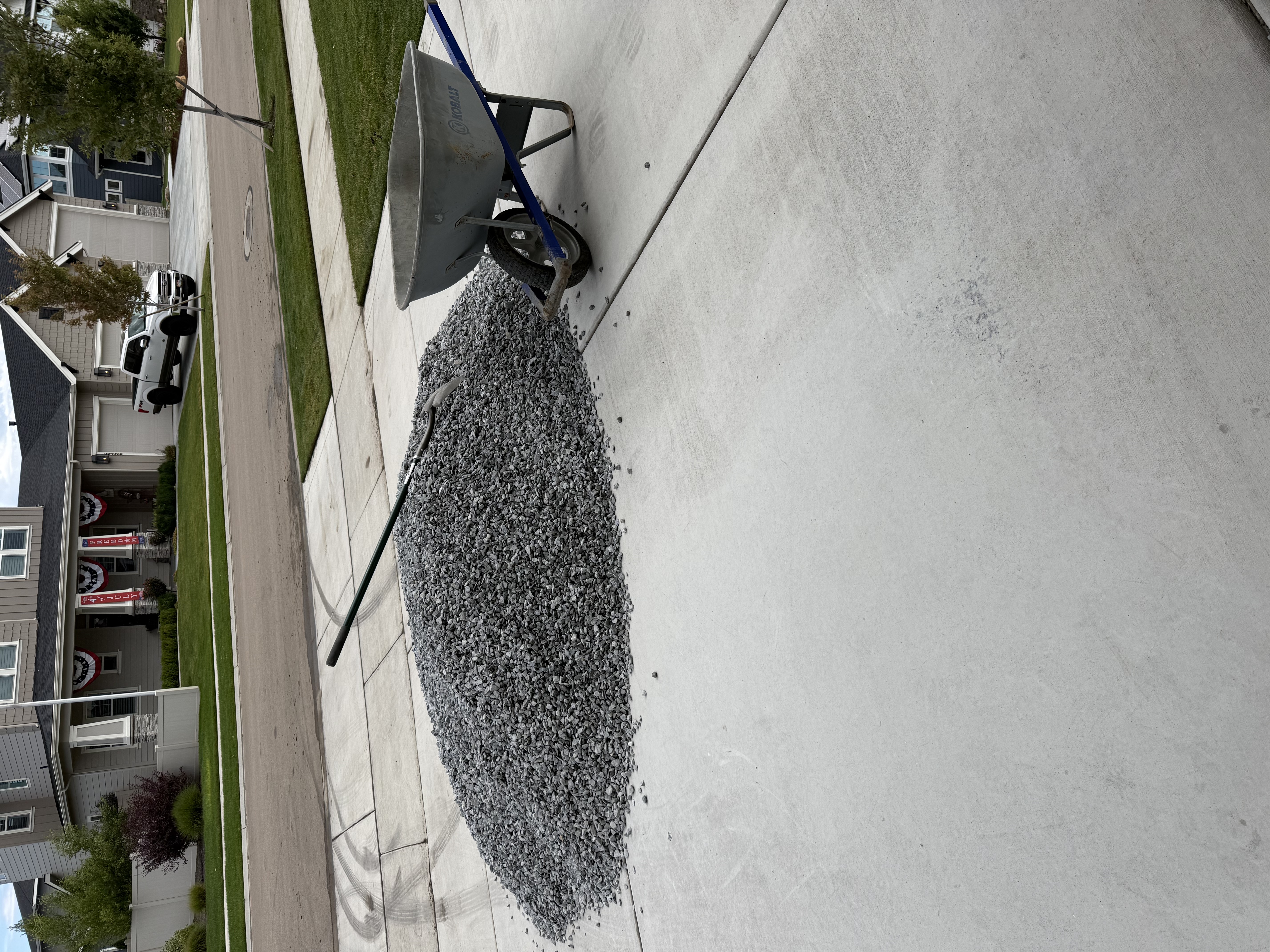 Wheelbarrow and rock pile ready to install — Meridian Idaho