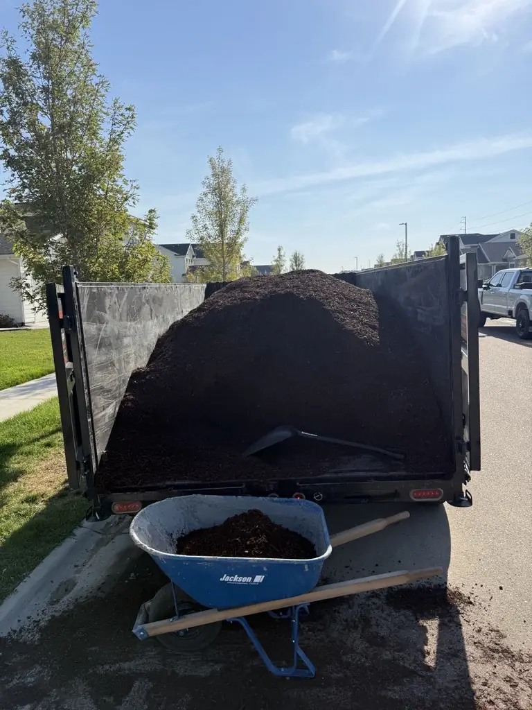 Crap Kings trailer loaded with soil for delivery in Meridian, Idaho