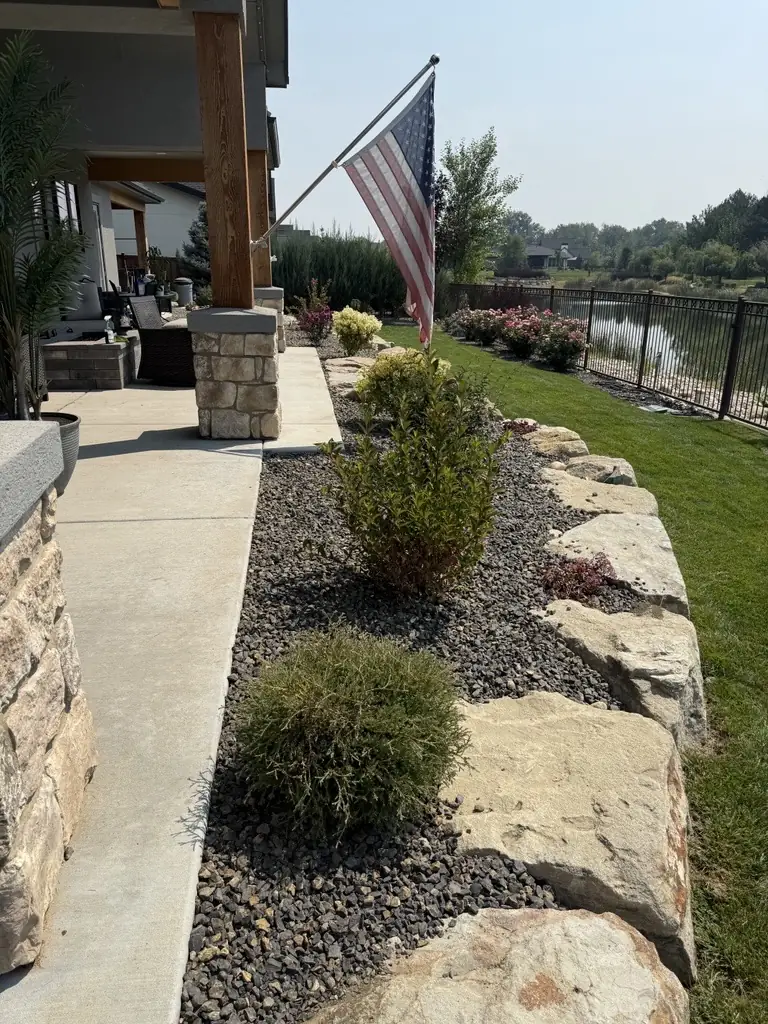 Finished rock and landscaping work by Crap Kings in Star, Idaho